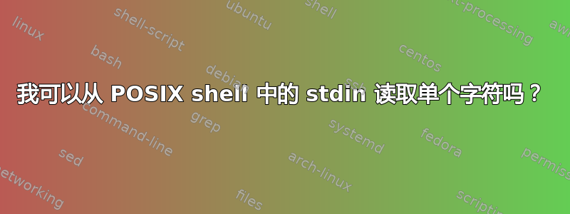 我可以从 POSIX shell 中的 stdin 读取单个字符吗？