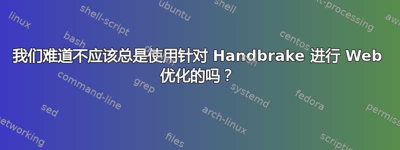 我们难道不应该总是使用针对 Handbrake 进行 Web 优化的吗？