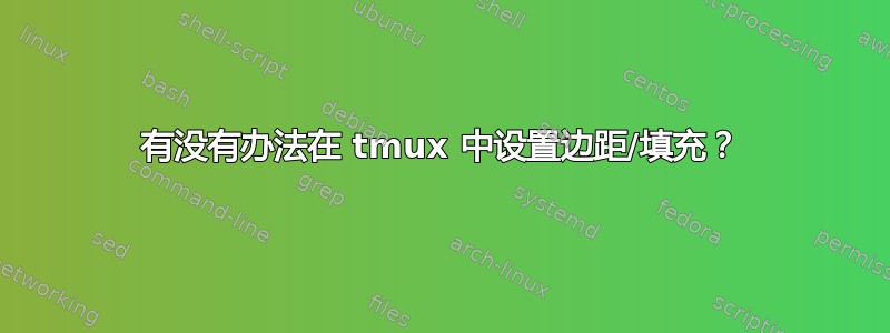 有没有办法在 tmux 中设置边距/填充？