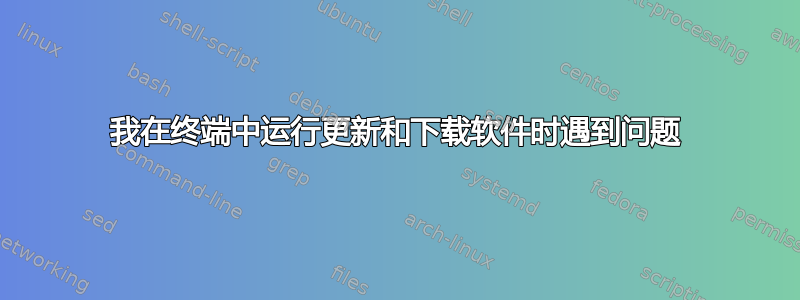 我在终端中运行更新和下载软件时遇到问题