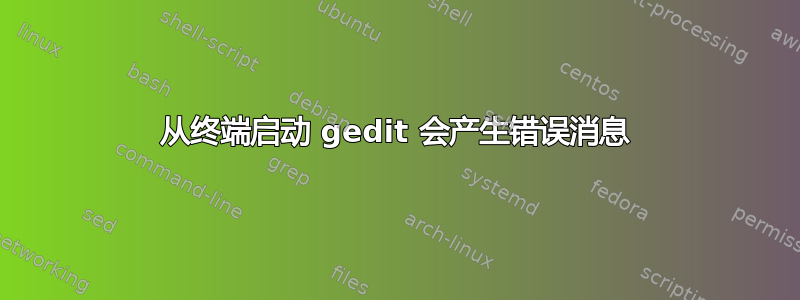 从终端启动 gedit 会产生错误消息