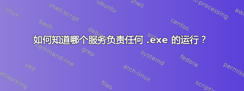 如何知道哪个服务负责任何 .exe 的运行？