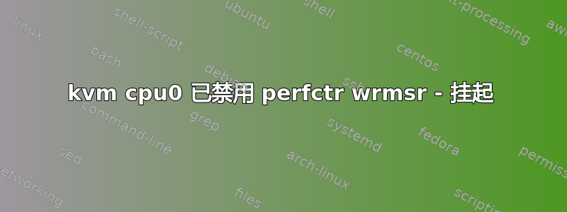 kvm cpu0 已禁用 perfctr wrmsr - 挂起