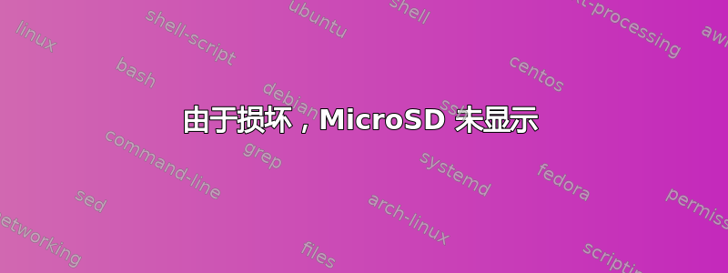 由于损坏，MicroSD 未显示