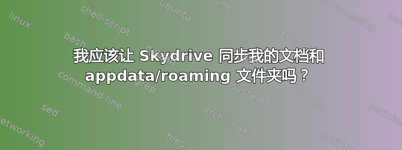 我应该让 Skydrive 同步我的文档和 appdata/roaming 文件夹吗？