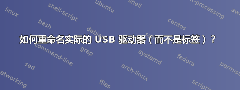 如何重命名实际的 USB 驱动器（而不是标签）？