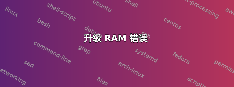 升级 RAM 错误