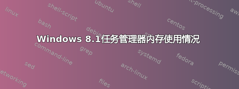 Windows 8.1任务管理器内存使用情况