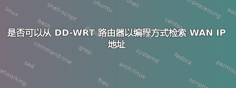 是否可以从 DD-WRT 路由器以编程方式检索 WAN IP 地址