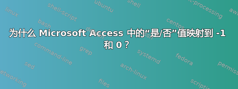 为什么 Microsoft Access 中的“是/否”值映射到 -1 和 0？