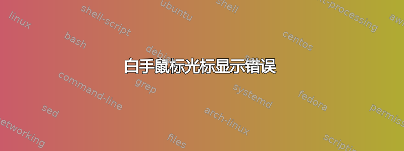 白手鼠标光标显示错误