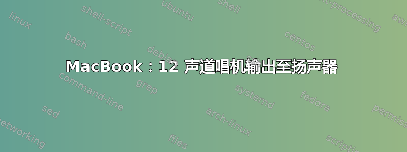 MacBook：12 声道唱机输出至扬声器