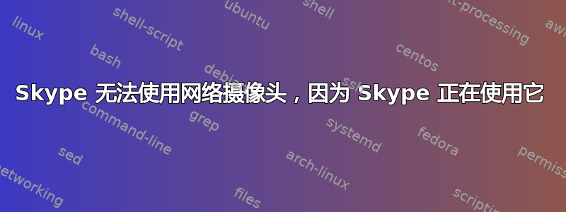 Skype 无法使用网络摄像头，因为 Skype 正在使用它