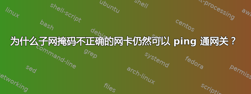 为什么子网掩码不正确的网卡仍然可以 ping 通网关？