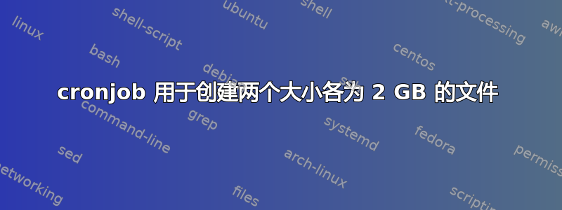 cronjob 用于创建两个大小各为 2 GB 的文件