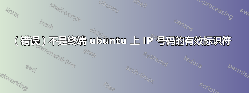 （错误）不是终端 ubuntu 上 IP 号码的有效标识符 