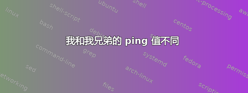 我和我兄弟的 ping 值不同