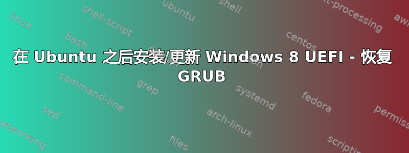 在 Ubuntu 之后安装/更新 Windows 8 UEFI - 恢复 GRUB