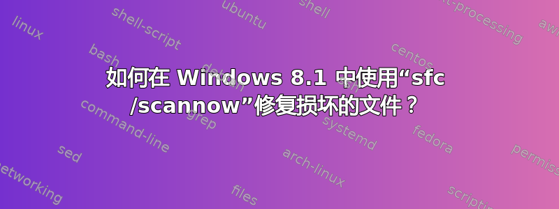 如何在 Windows 8.1 中使用“sfc /scannow”修复损坏的文件？