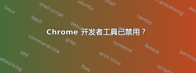 Chrome 开发者工具已禁用？