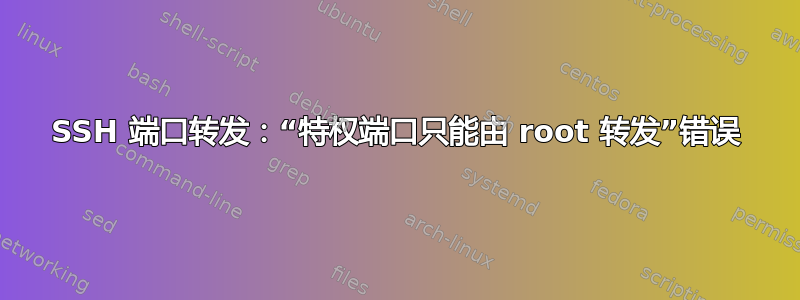 SSH 端口转发：“特权端口只能由 root 转发”错误