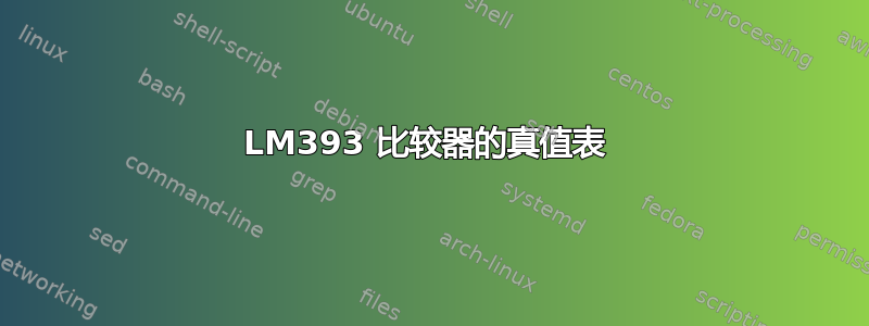 LM393 比较器的真值表 