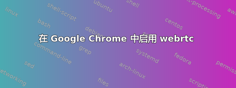 在 Google Chrome 中启用 webrtc