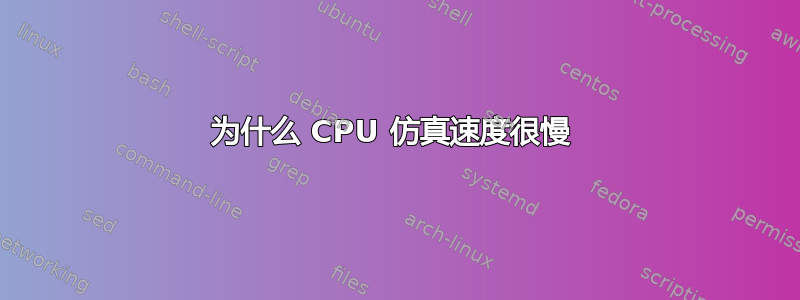 为什么 CPU 仿真速度很慢 