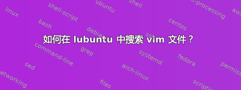 如何在 lubuntu 中搜索 vim 文件？