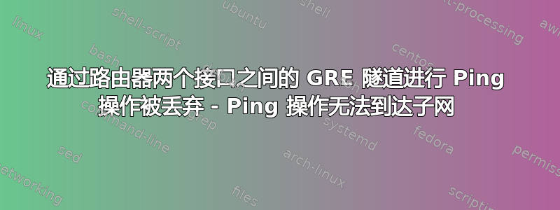 通过路由器两个接口之间的 GRE 隧道进行 Ping 操作被丢弃 - Ping 操作无法到达子网