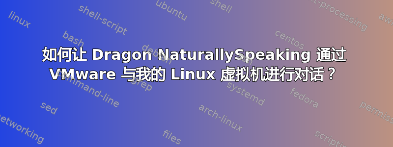 如何让 Dragon NaturallySpeaking 通过 VMware 与我的 Linux 虚拟机进行对话？