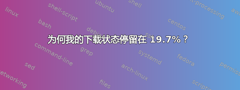 为何我的下载状态停留在 19.7%？