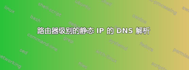 路由器级别的静态 IP 的 DNS 解析