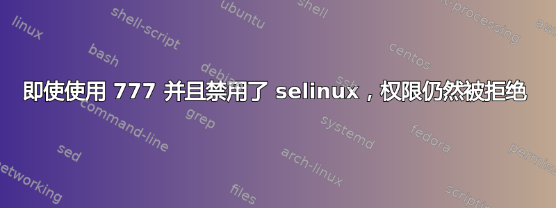 即使使用 777 并且禁用了 selinux，权限仍然被拒绝