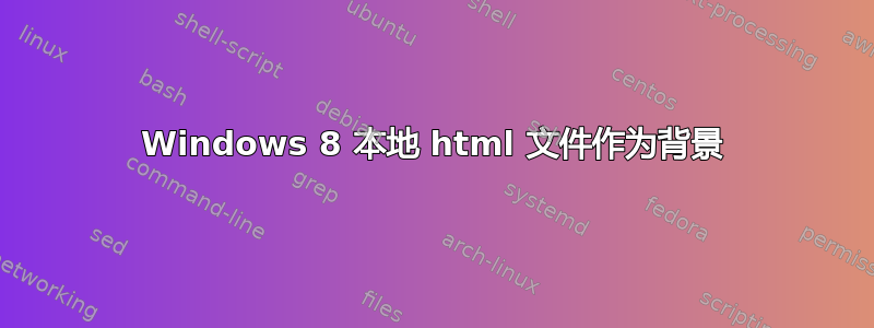 Windows 8 本地 html 文件作为背景