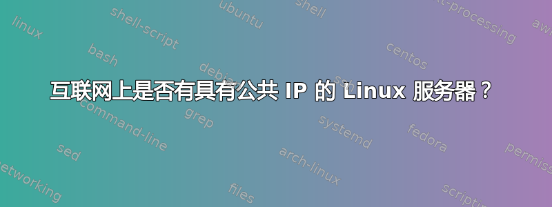 互联网上是否有具有公共 IP 的 Linux 服务器？