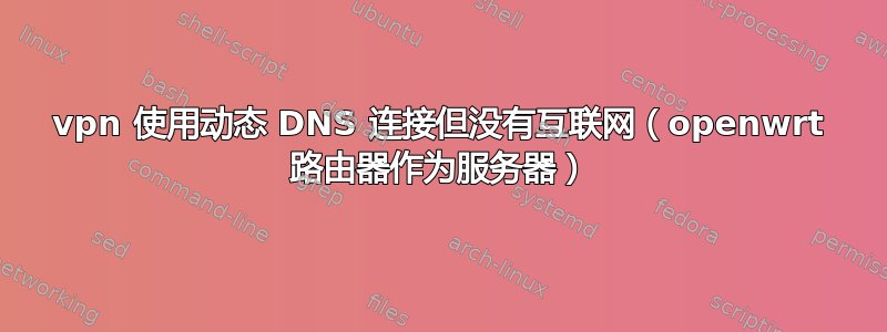 vpn 使用动态 DNS 连接但没有互联网（openwrt 路由器作为服务器）