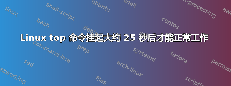 Linux top 命令挂起大约 25 秒后才能正常工作