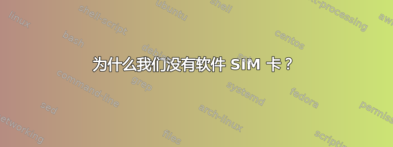 为什么我们没有软件 SIM 卡？