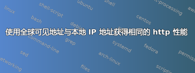 使用全球可见地址与本地 IP 地址获得相同的 http 性能