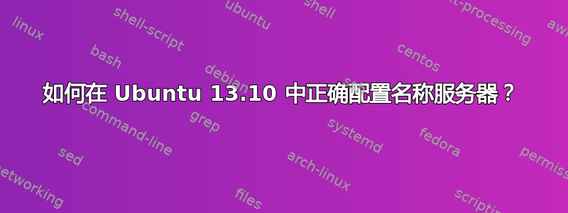 如何在 Ubuntu 13.10 中正确配置名称服务器？