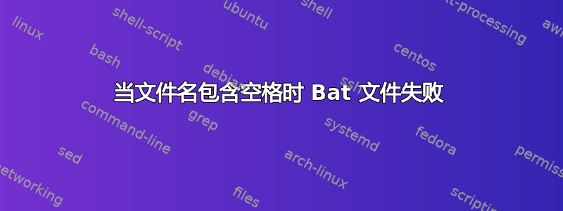 当文件名包含空格时 Bat 文件失败