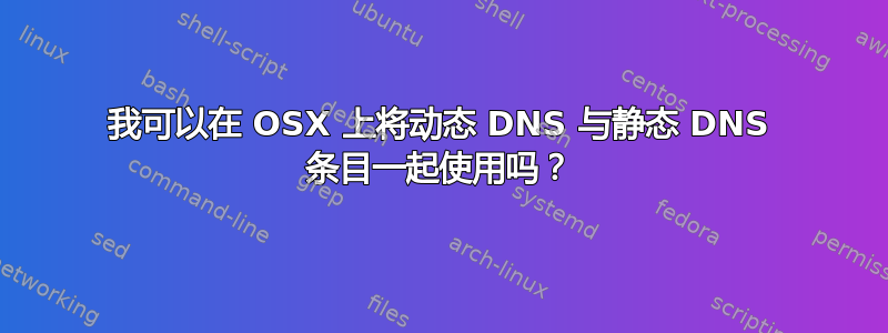 我可以在 OSX 上将动态 DNS 与静态 DNS 条目一起使用吗？