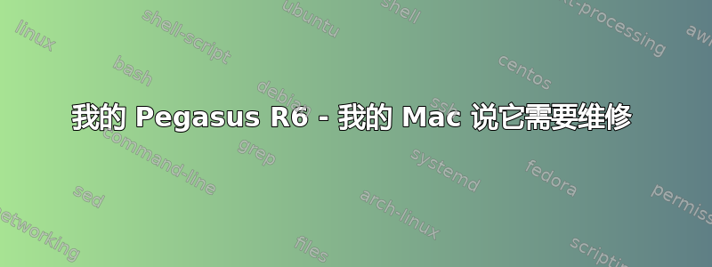 我的 Pegasus R6 - 我的 Mac 说它需要维修