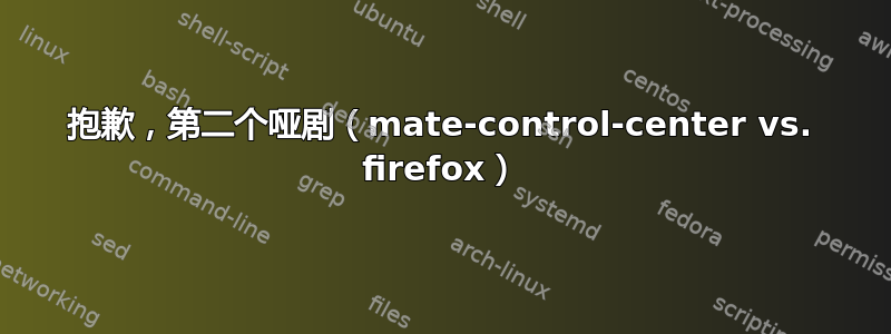 抱歉，第二个哑剧（mate-control-center vs. firefox）