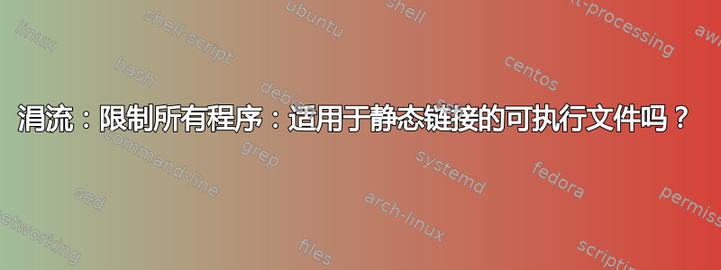 涓流：限制所有程序：适用于静态链接的可执行文件吗？