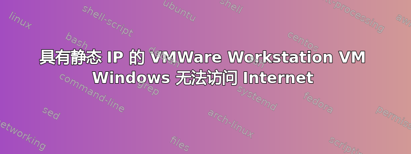 具有静态 IP 的 VMWare Workstation VM Windows 无法访问 Internet