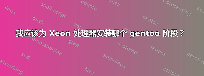 我应该为 Xeon 处理器安装哪个 gentoo 阶段？