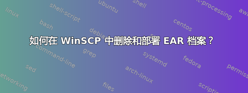 如何在 WinSCP 中删除和部署 EAR 档案？