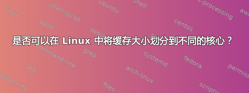 是否可以在 Linux 中将缓存大小划分到不同的核心？